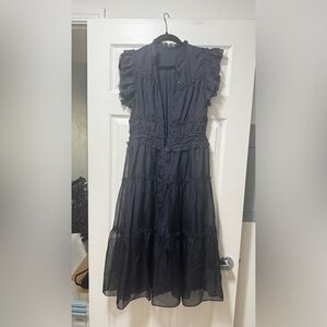 Ulla Johnson Navy Long Sleeve Dress